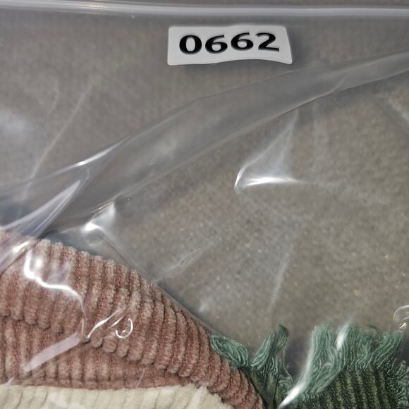 Corduroy Snap Up Jackey Green Tan Hooded Shacket Medium Frayed Hem - Picture 9 of 9